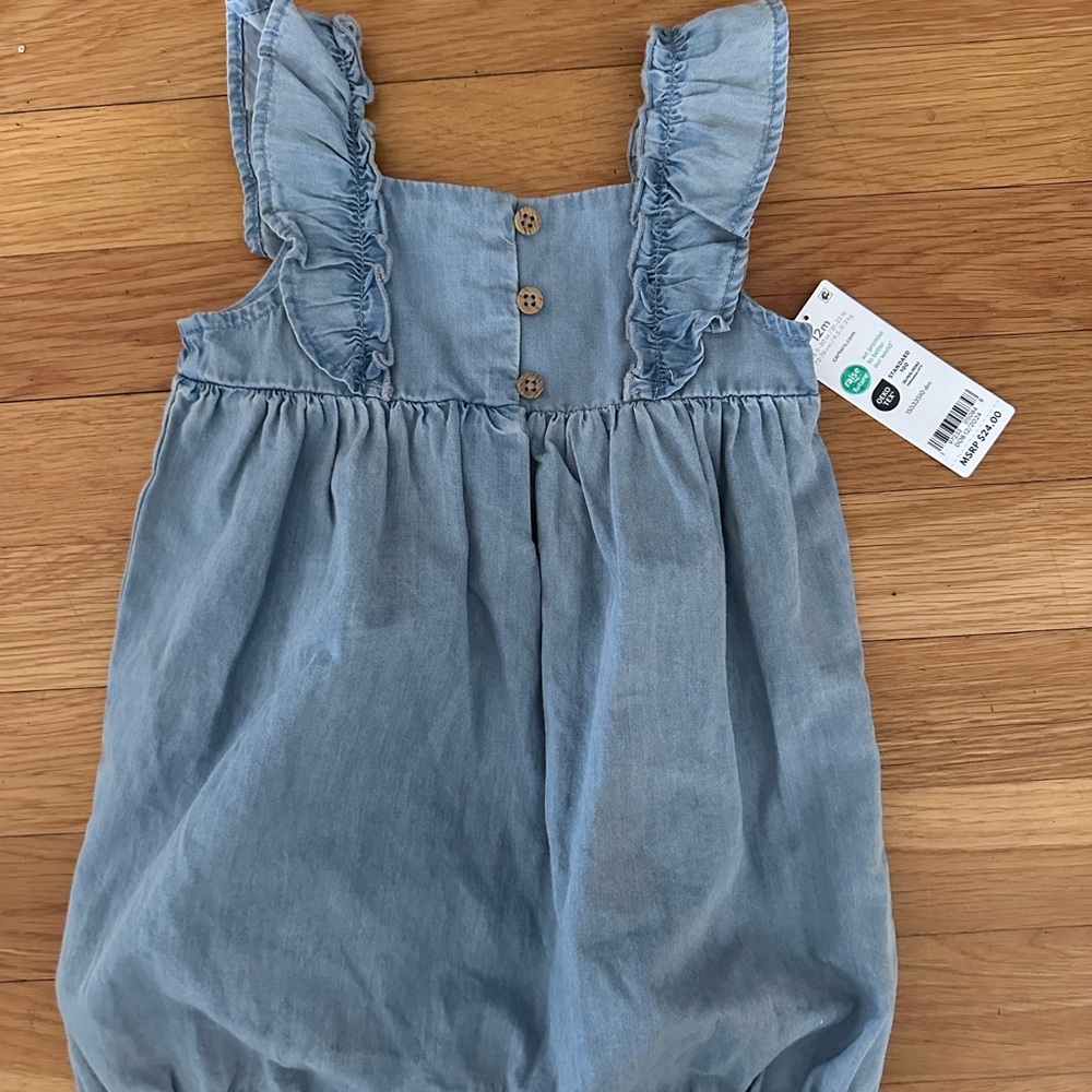 Blue Ruffled Kids Romper